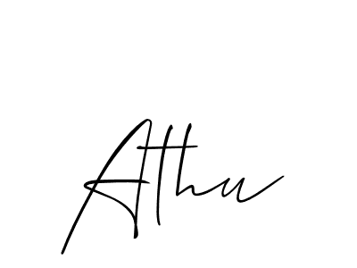 Allison_Script is a professional signature style that is perfect for those who want to add a touch of class to their signature. It is also a great choice for those who want to make their signature more unique. Get Athu name to fancy signature for free. Athu signature style 2 images and pictures png