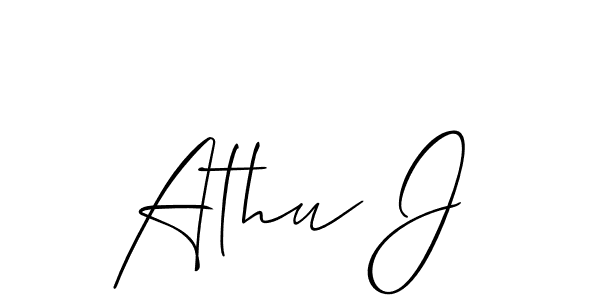 Allison_Script is a professional signature style that is perfect for those who want to add a touch of class to their signature. It is also a great choice for those who want to make their signature more unique. Get Athu J name to fancy signature for free. Athu J signature style 2 images and pictures png