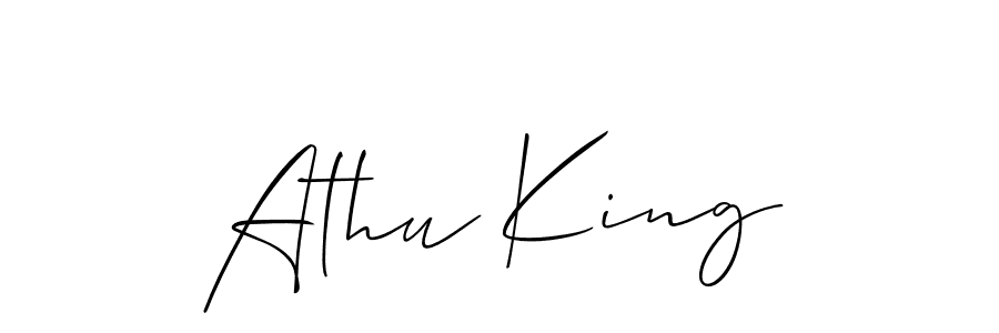 How to Draw Athu King signature style? Allison_Script is a latest design signature styles for name Athu King. Athu King signature style 2 images and pictures png