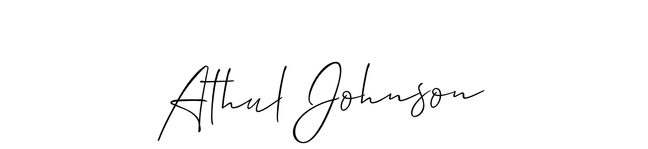 Design your own signature with our free online signature maker. With this signature software, you can create a handwritten (Allison_Script) signature for name Athul Johnson. Athul Johnson signature style 2 images and pictures png