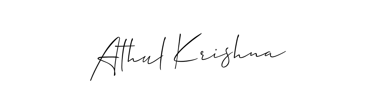 Also we have Athul Krishna name is the best signature style. Create professional handwritten signature collection using Allison_Script autograph style. Athul Krishna signature style 2 images and pictures png