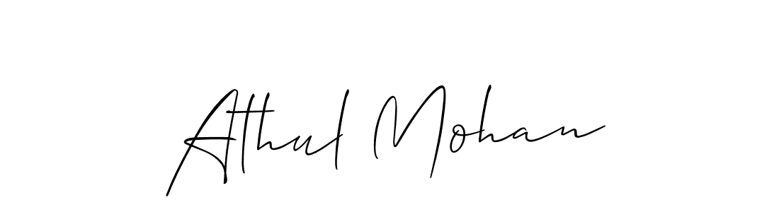 Also You can easily find your signature by using the search form. We will create Athul Mohan name handwritten signature images for you free of cost using Allison_Script sign style. Athul Mohan signature style 2 images and pictures png