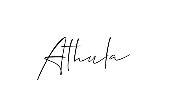How to make Athula signature? Allison_Script is a professional autograph style. Create handwritten signature for Athula name. Athula signature style 2 images and pictures png