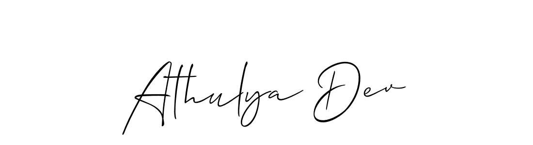 Make a short Athulya Dev signature style. Manage your documents anywhere anytime using Allison_Script. Create and add eSignatures, submit forms, share and send files easily. Athulya Dev signature style 2 images and pictures png