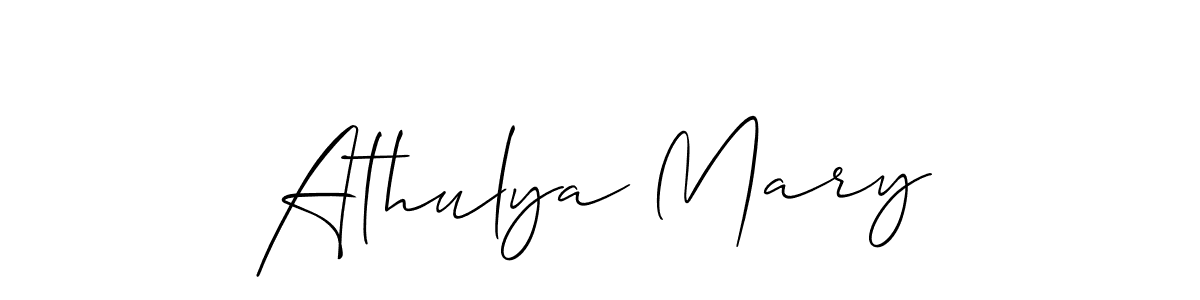 Create a beautiful signature design for name Athulya Mary. With this signature (Allison_Script) fonts, you can make a handwritten signature for free. Athulya Mary signature style 2 images and pictures png
