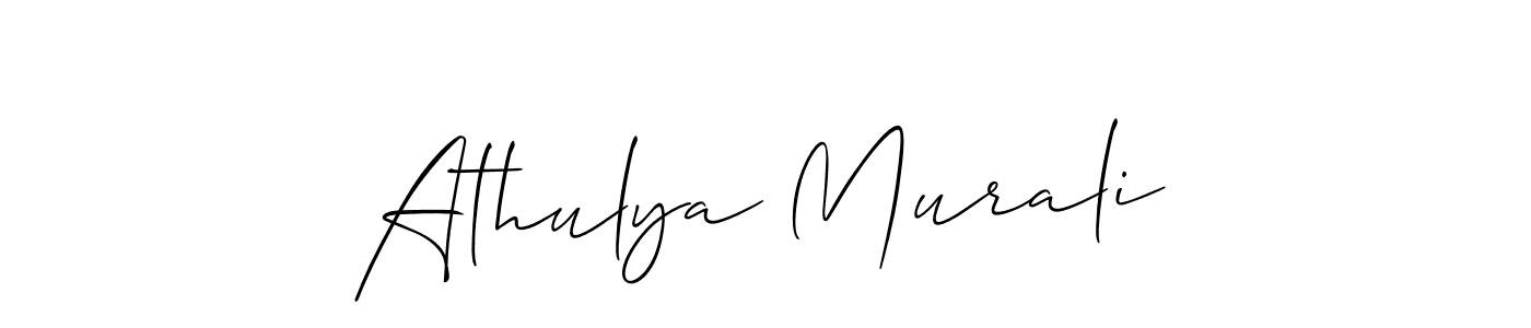 Also You can easily find your signature by using the search form. We will create Athulya Murali name handwritten signature images for you free of cost using Allison_Script sign style. Athulya Murali signature style 2 images and pictures png