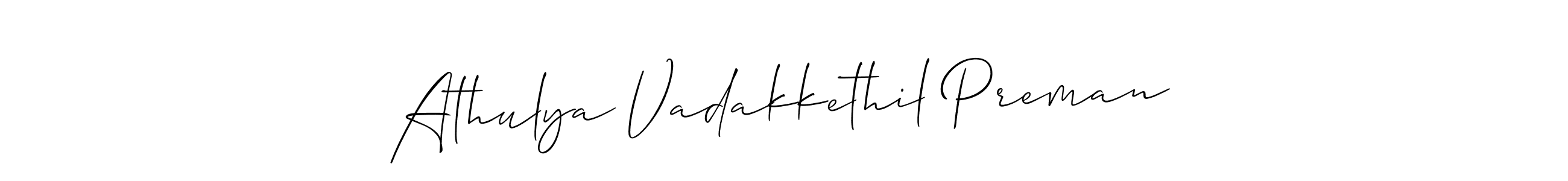 Check out images of Autograph of Athulya Vadakkethil Preman name. Actor Athulya Vadakkethil Preman Signature Style. Allison_Script is a professional sign style online. Athulya Vadakkethil Preman signature style 2 images and pictures png