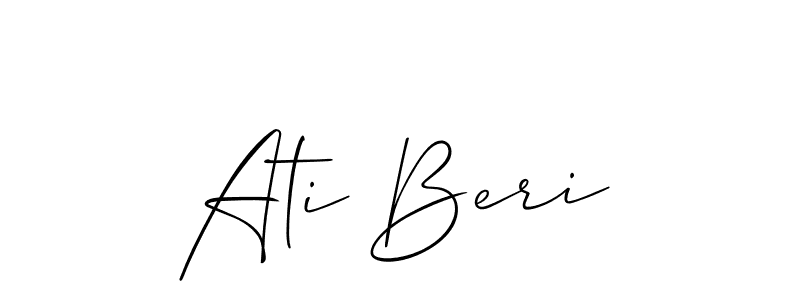 Also You can easily find your signature by using the search form. We will create Ati Beri name handwritten signature images for you free of cost using Allison_Script sign style. Ati Beri signature style 2 images and pictures png