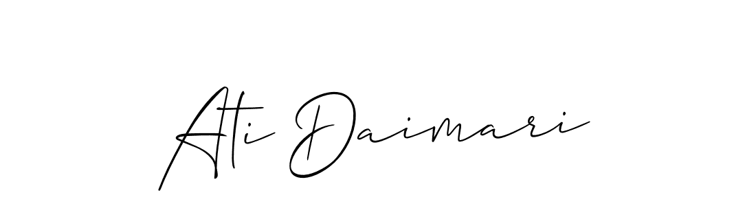 Design your own signature with our free online signature maker. With this signature software, you can create a handwritten (Allison_Script) signature for name Ati Daimari. Ati Daimari signature style 2 images and pictures png