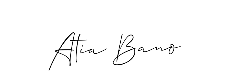 This is the best signature style for the Atia Bano name. Also you like these signature font (Allison_Script). Mix name signature. Atia Bano signature style 2 images and pictures png