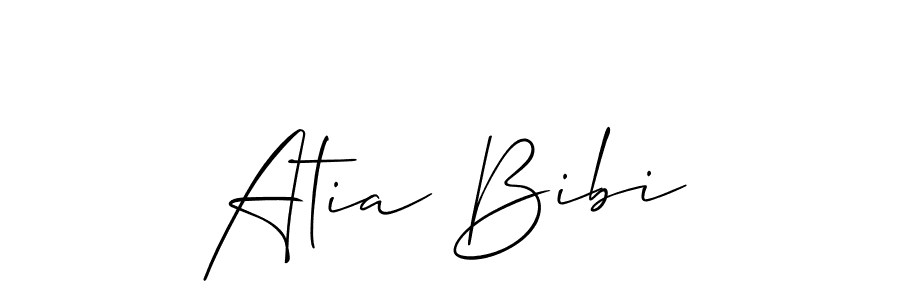 It looks lik you need a new signature style for name Atia Bibi. Design unique handwritten (Allison_Script) signature with our free signature maker in just a few clicks. Atia Bibi signature style 2 images and pictures png