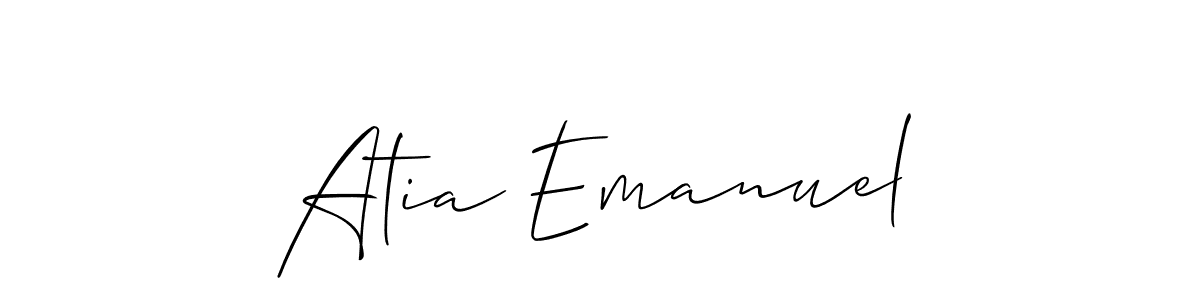 Similarly Allison_Script is the best handwritten signature design. Signature creator online .You can use it as an online autograph creator for name Atia Emanuel. Atia Emanuel signature style 2 images and pictures png