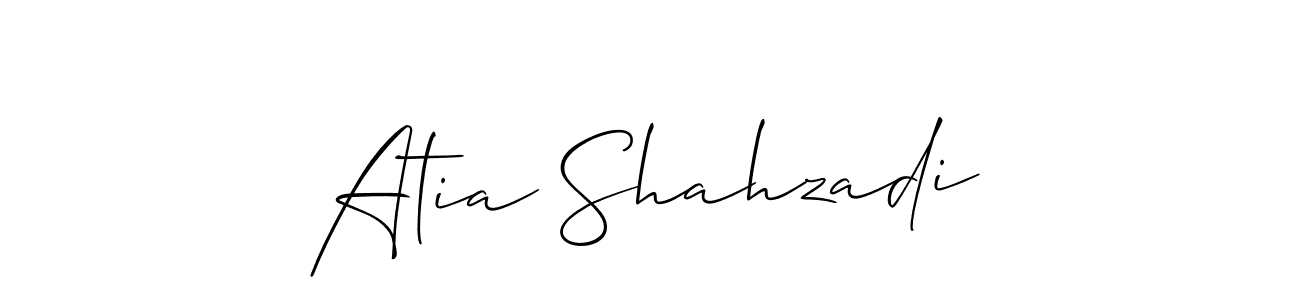 You should practise on your own different ways (Allison_Script) to write your name (Atia Shahzadi) in signature. don't let someone else do it for you. Atia Shahzadi signature style 2 images and pictures png