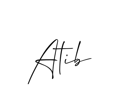Allison_Script is a professional signature style that is perfect for those who want to add a touch of class to their signature. It is also a great choice for those who want to make their signature more unique. Get Atib name to fancy signature for free. Atib signature style 2 images and pictures png