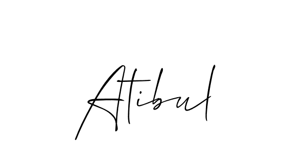 Allison_Script is a professional signature style that is perfect for those who want to add a touch of class to their signature. It is also a great choice for those who want to make their signature more unique. Get Atibul name to fancy signature for free. Atibul signature style 2 images and pictures png