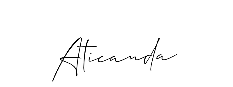 Allison_Script is a professional signature style that is perfect for those who want to add a touch of class to their signature. It is also a great choice for those who want to make their signature more unique. Get Aticanda name to fancy signature for free. Aticanda signature style 2 images and pictures png