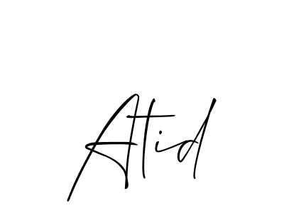How to make Atid name signature. Use Allison_Script style for creating short signs online. This is the latest handwritten sign. Atid signature style 2 images and pictures png