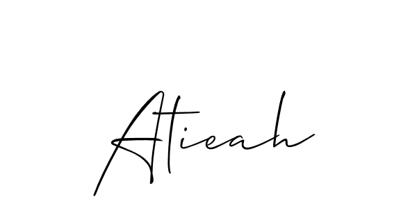 It looks lik you need a new signature style for name Atieah. Design unique handwritten (Allison_Script) signature with our free signature maker in just a few clicks. Atieah signature style 2 images and pictures png