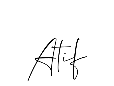 The best way (Allison_Script) to make a short signature is to pick only two or three words in your name. The name Atif include a total of six letters. For converting this name. Atif signature style 2 images and pictures png