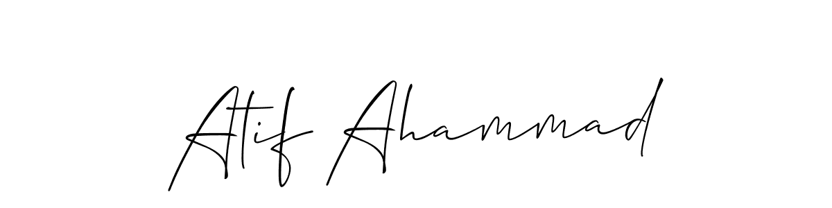 The best way (Allison_Script) to make a short signature is to pick only two or three words in your name. The name Atif Ahammad include a total of six letters. For converting this name. Atif Ahammad signature style 2 images and pictures png