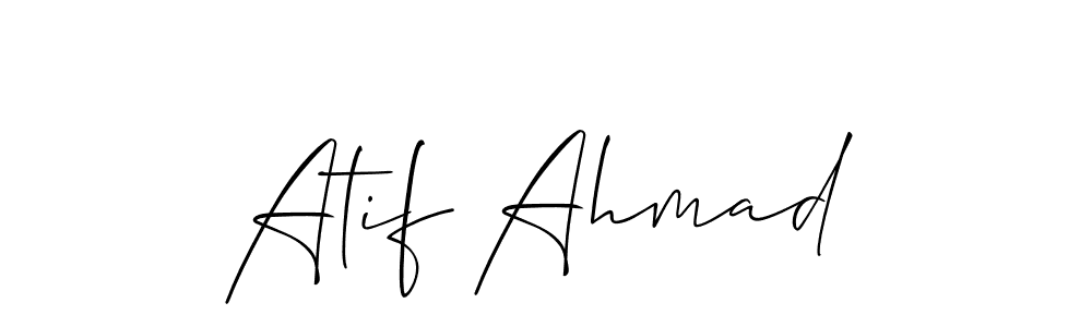 Also we have Atif Ahmad name is the best signature style. Create professional handwritten signature collection using Allison_Script autograph style. Atif Ahmad signature style 2 images and pictures png