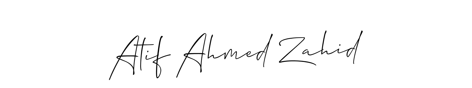 Allison_Script is a professional signature style that is perfect for those who want to add a touch of class to their signature. It is also a great choice for those who want to make their signature more unique. Get Atif Ahmed Zahid name to fancy signature for free. Atif Ahmed Zahid signature style 2 images and pictures png