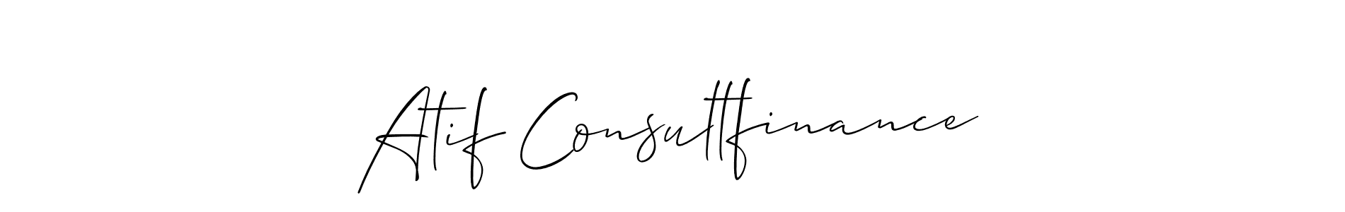 Similarly Allison_Script is the best handwritten signature design. Signature creator online .You can use it as an online autograph creator for name Atif Consultfinance. Atif Consultfinance signature style 2 images and pictures png