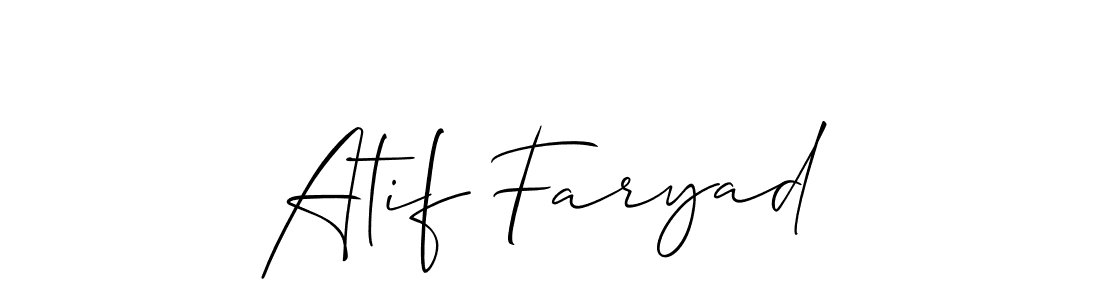 Design your own signature with our free online signature maker. With this signature software, you can create a handwritten (Allison_Script) signature for name Atif Faryad. Atif Faryad signature style 2 images and pictures png