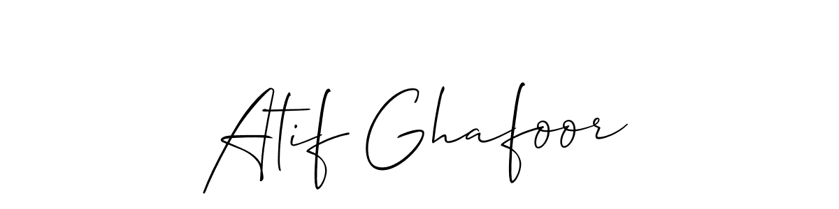 It looks lik you need a new signature style for name Atif Ghafoor. Design unique handwritten (Allison_Script) signature with our free signature maker in just a few clicks. Atif Ghafoor signature style 2 images and pictures png