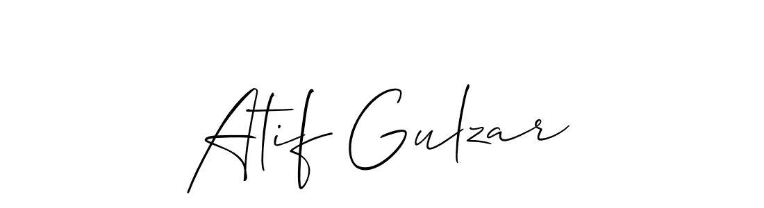 You should practise on your own different ways (Allison_Script) to write your name (Atif Gulzar) in signature. don't let someone else do it for you. Atif Gulzar signature style 2 images and pictures png