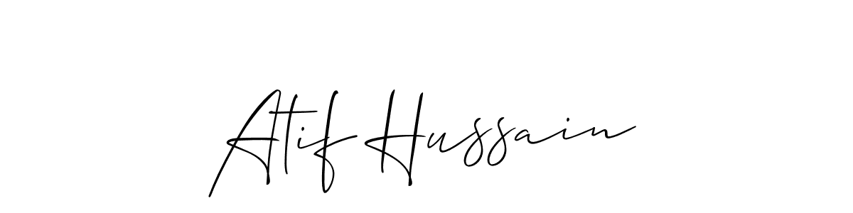 Use a signature maker to create a handwritten signature online. With this signature software, you can design (Allison_Script) your own signature for name Atif Hussain. Atif Hussain signature style 2 images and pictures png