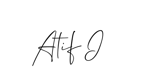 Use a signature maker to create a handwritten signature online. With this signature software, you can design (Allison_Script) your own signature for name Atif I. Atif I signature style 2 images and pictures png