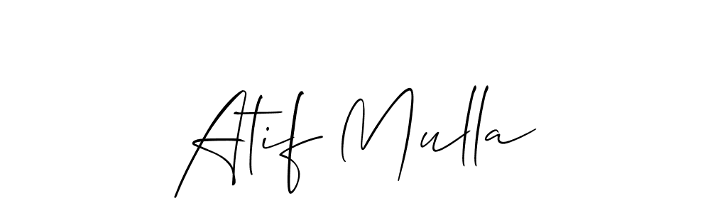 How to make Atif Mulla name signature. Use Allison_Script style for creating short signs online. This is the latest handwritten sign. Atif Mulla signature style 2 images and pictures png