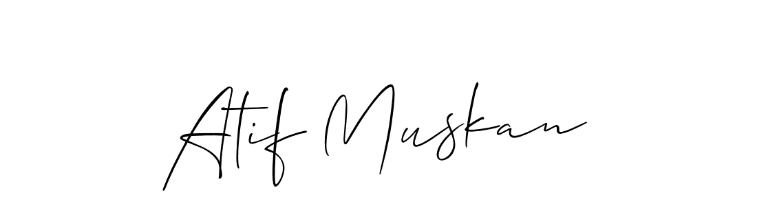 Similarly Allison_Script is the best handwritten signature design. Signature creator online .You can use it as an online autograph creator for name Atif Muskan. Atif Muskan signature style 2 images and pictures png