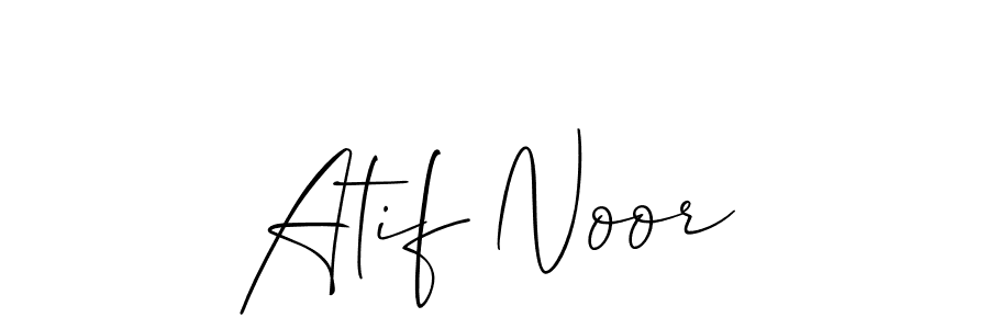 You should practise on your own different ways (Allison_Script) to write your name (Atif Noor) in signature. don't let someone else do it for you. Atif Noor signature style 2 images and pictures png