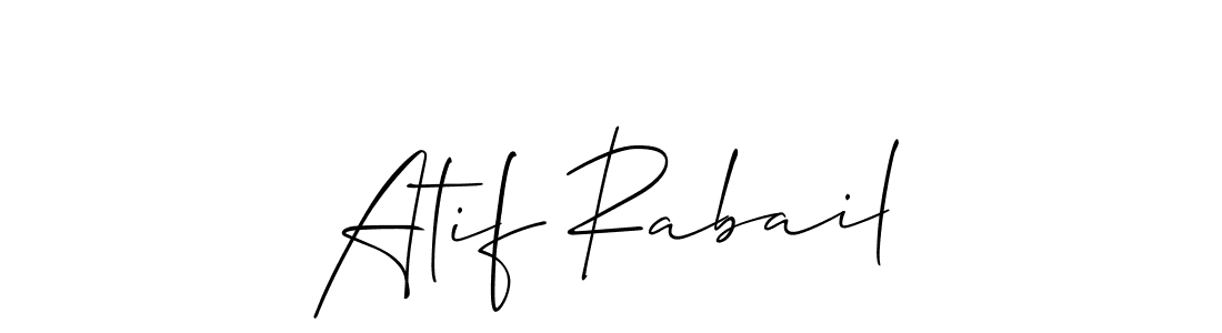Make a short Atif Rabail signature style. Manage your documents anywhere anytime using Allison_Script. Create and add eSignatures, submit forms, share and send files easily. Atif Rabail signature style 2 images and pictures png