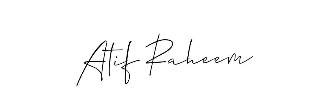 Atif Raheem stylish signature style. Best Handwritten Sign (Allison_Script) for my name. Handwritten Signature Collection Ideas for my name Atif Raheem. Atif Raheem signature style 2 images and pictures png