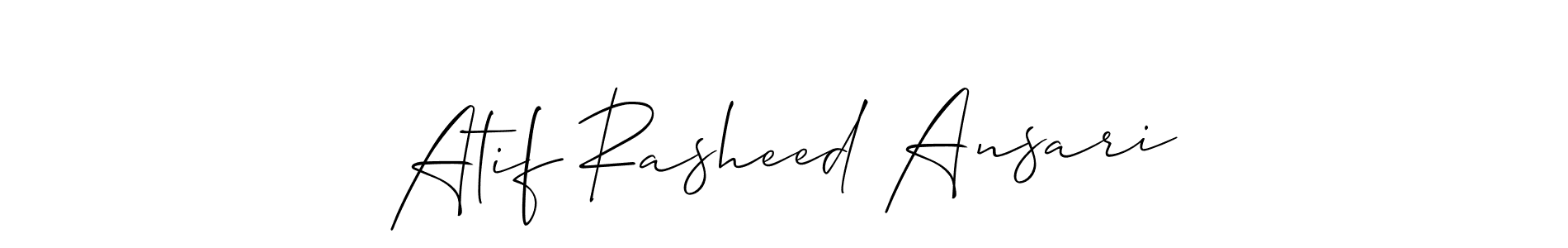 It looks lik you need a new signature style for name Atif Rasheed Ansari. Design unique handwritten (Allison_Script) signature with our free signature maker in just a few clicks. Atif Rasheed Ansari signature style 2 images and pictures png