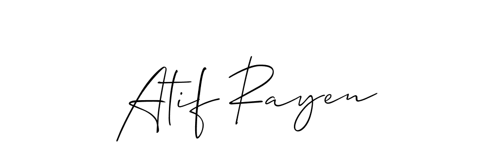 Make a short Atif Rayen signature style. Manage your documents anywhere anytime using Allison_Script. Create and add eSignatures, submit forms, share and send files easily. Atif Rayen signature style 2 images and pictures png