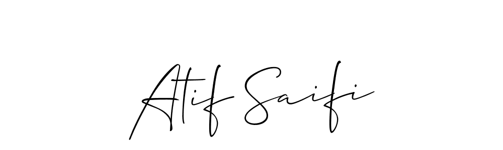 Similarly Allison_Script is the best handwritten signature design. Signature creator online .You can use it as an online autograph creator for name Atif Saifi. Atif Saifi signature style 2 images and pictures png