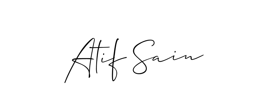 Allison_Script is a professional signature style that is perfect for those who want to add a touch of class to their signature. It is also a great choice for those who want to make their signature more unique. Get Atif Sain name to fancy signature for free. Atif Sain signature style 2 images and pictures png
