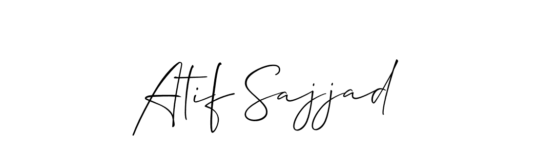 Make a beautiful signature design for name Atif Sajjad. With this signature (Allison_Script) style, you can create a handwritten signature for free. Atif Sajjad signature style 2 images and pictures png