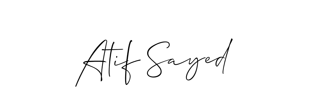 It looks lik you need a new signature style for name Atif Sayed. Design unique handwritten (Allison_Script) signature with our free signature maker in just a few clicks. Atif Sayed signature style 2 images and pictures png