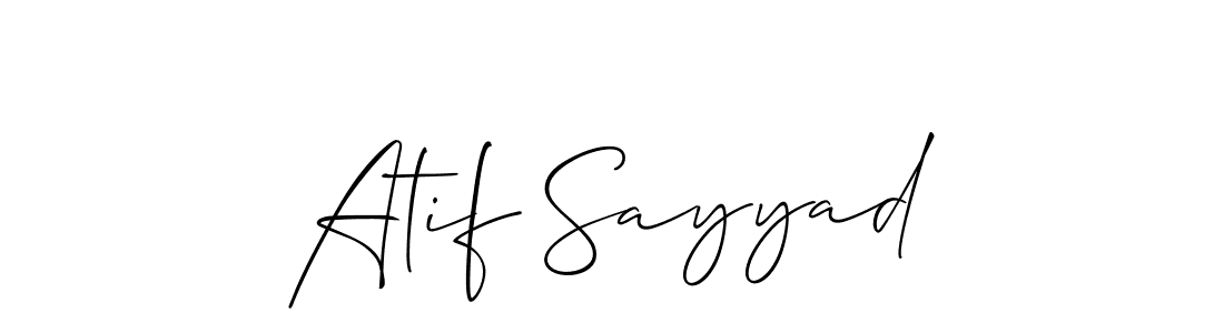 Atif Sayyad stylish signature style. Best Handwritten Sign (Allison_Script) for my name. Handwritten Signature Collection Ideas for my name Atif Sayyad. Atif Sayyad signature style 2 images and pictures png