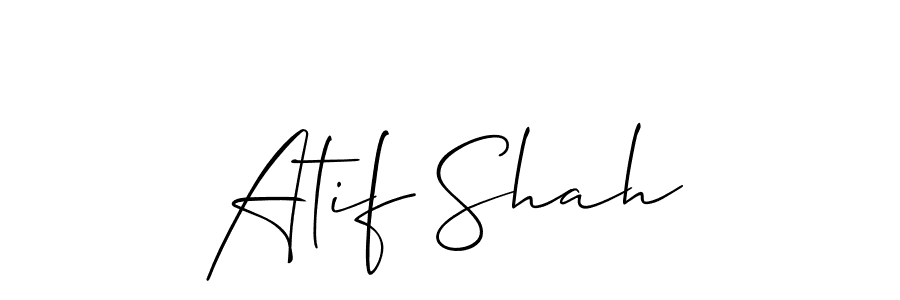 Also You can easily find your signature by using the search form. We will create Atif Shah name handwritten signature images for you free of cost using Allison_Script sign style. Atif Shah signature style 2 images and pictures png