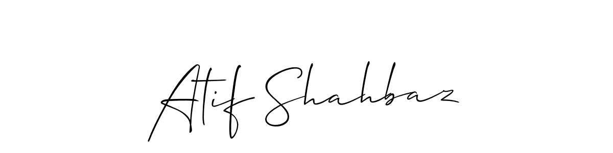 Atif Shahbaz stylish signature style. Best Handwritten Sign (Allison_Script) for my name. Handwritten Signature Collection Ideas for my name Atif Shahbaz. Atif Shahbaz signature style 2 images and pictures png