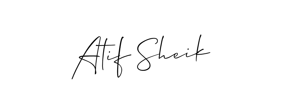 The best way (Allison_Script) to make a short signature is to pick only two or three words in your name. The name Atif Sheik include a total of six letters. For converting this name. Atif Sheik signature style 2 images and pictures png