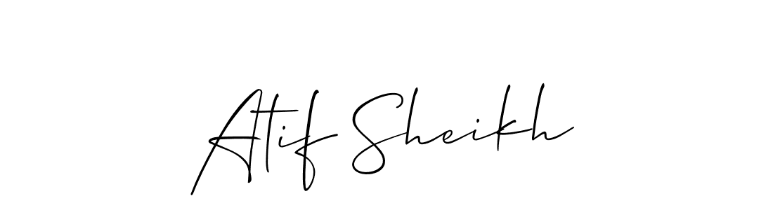 Use a signature maker to create a handwritten signature online. With this signature software, you can design (Allison_Script) your own signature for name Atif Sheikh. Atif Sheikh signature style 2 images and pictures png