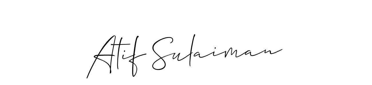 You should practise on your own different ways (Allison_Script) to write your name (Atif Sulaiman) in signature. don't let someone else do it for you. Atif Sulaiman signature style 2 images and pictures png