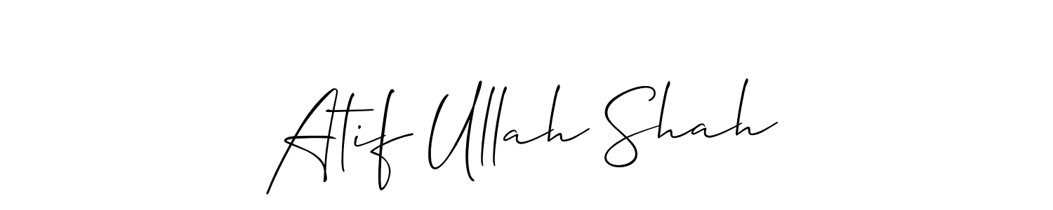 Allison_Script is a professional signature style that is perfect for those who want to add a touch of class to their signature. It is also a great choice for those who want to make their signature more unique. Get Atif Ullah Shah name to fancy signature for free. Atif Ullah Shah signature style 2 images and pictures png